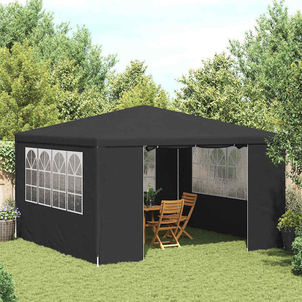 vidaXL Party Tent Anthracite Polyethylene, Steel 13.1 x 13.1 ft