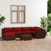 vidaXL Patio Lounge Set Brown PE Rattan Large Modular