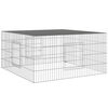 vidaXL Rabbit Cage Silver Galvanized Iron Large Durable Rabbit Cage