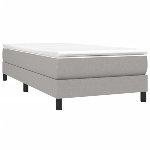 vidaXL Box Spring Bed Frame Light Gray Twin Fabric (US Only)