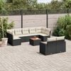 vidaXL Garden Sofa Set Black PE rattan Large Adjustable Feet
