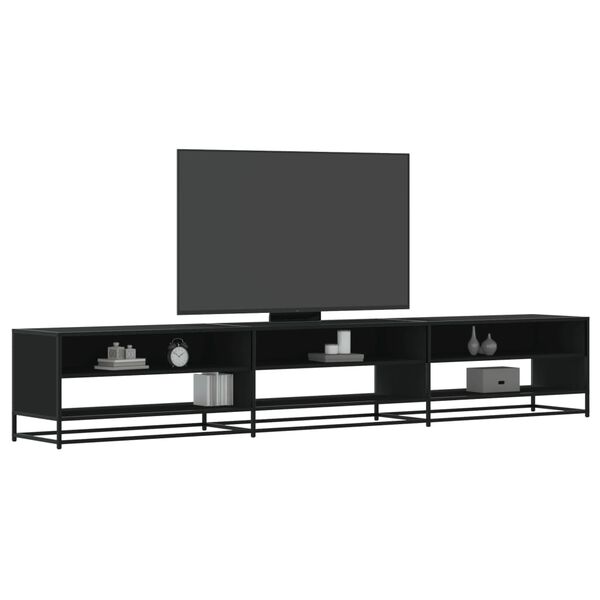 vidaXL TV Cabinet Black Engineered wood, metal Large TV Cabinet