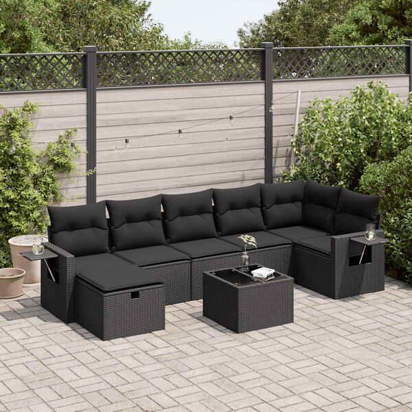 vidaXL Garden Sofa Set Black