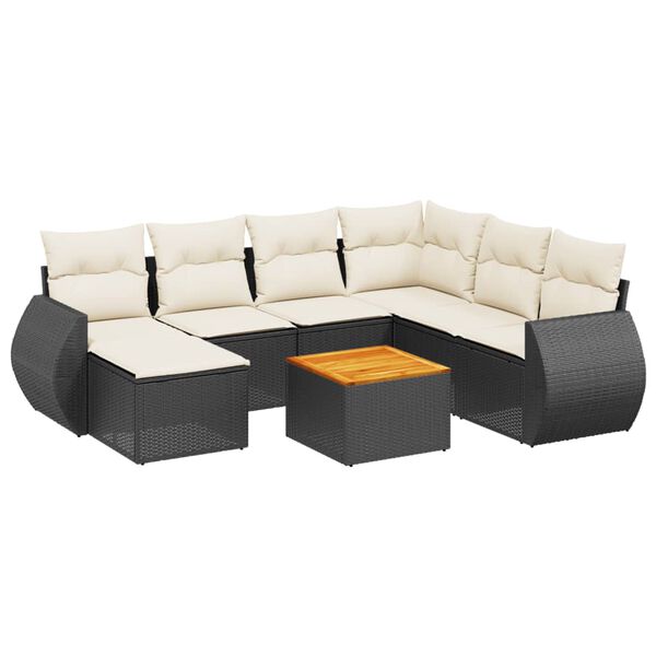 vidaXL Garden Sofa Set Black
