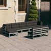 vidaXL Garden Lounge Set Grey Solid pine wood, 100% polyester Large