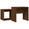 vidaXL Nesting Coffee Table Brown oak Engineered wood Small Stackable