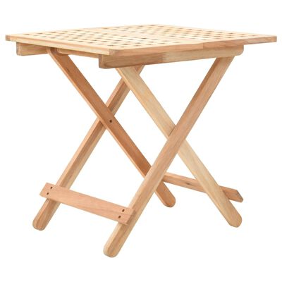 vidaXL Foldable Side Table Solid Walnut Wood 19.7"x19.7"x19.3"