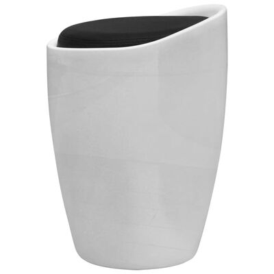vidaXL Stool White and Black Faux Leather