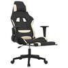 vidaXL Gaming Chair Black and Cream Polyester Gaming Chair Rectangular
