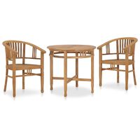 vidaXL 3 Piece Patio Dining Set Solid Teak Wood