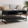 vidaXL Coffee Table Black Engineered wood, metal Medium Adjustable Feet