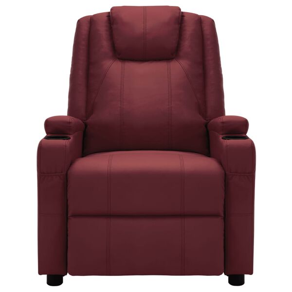 vidaXL Massage Recliner Wine Red Faux Leather