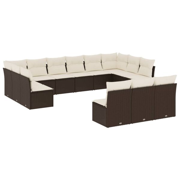 vidaXL Garden Sofa Set Brown