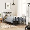 vidaXL Bed Frame Black Steel Twin Bed Frame Rectangular Modern