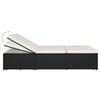 vidaXL Sun Bed Black and Cream White Poly rattan, powder-coated steel