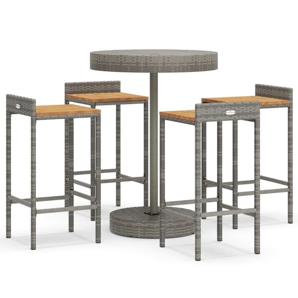vidaXL Garden Bar Set Grey