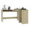 vidaXL Corner Desk Sonoma oak Engineered wood Medium Sliding Components
