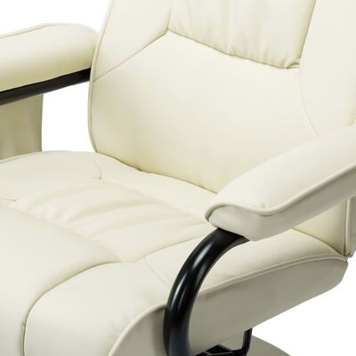 vidaXL Massage Recliner with Ottoman Gray Faux Leather