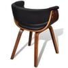 vidaXL Dining Chair Set of 4 Black and brown Faux leather and wood
