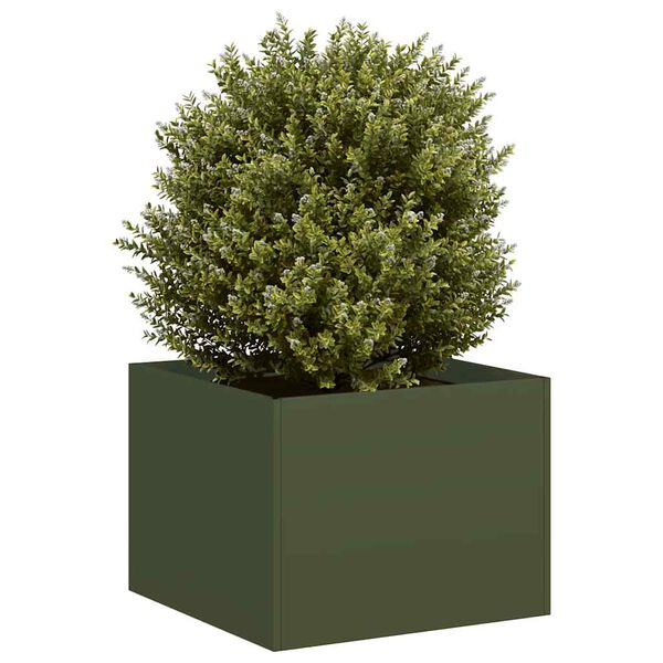 vidaXL Planter Olive Green Cold-rolled steel Large Durable Planter