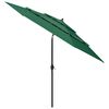 vidaXL Parasol Green Polyester, powder-coated aluminum 9.8 ft Foldable