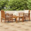 vidaXL Garden Lounge Set Cream White and Natural Wood