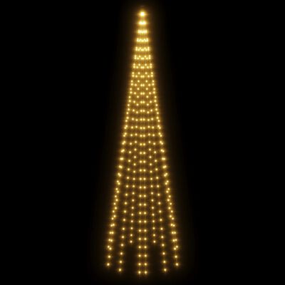 vidaXL Christmas Tree on Flagpole Warm White 310 LEDs 10 ft