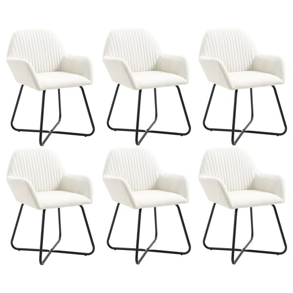 vidaXL Dining Chair Set of 6 Cream
