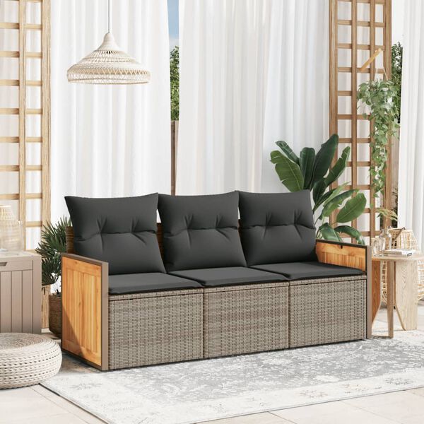 vidaXL Garden Sofa Set Grey, Dark Grey