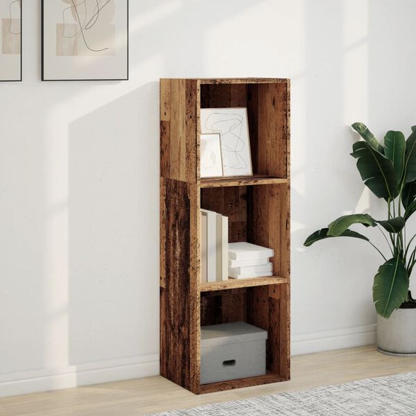 vidaXL Bookcase Old wood Engineered wood 15.7x11.8x44.9 in Bookcase