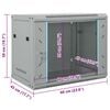 vidaXL Network Cabinet Grey 23.62 x 17.72 x 19.69 in Steel