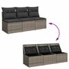 vidaXL Garden Sofa Grey PE Rattan 3-seater UV-resistant materials
