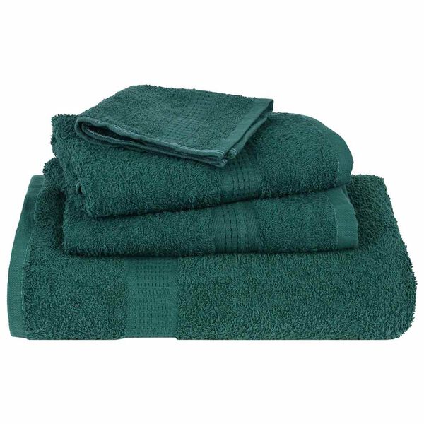 vidaXL Towel Set Green 100% Cotton Guest, Hand, and Shower Guest Towel