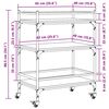 vidaXL Kitchen Trolley Smoked Oak 25.6"x15.7"x34.1" Engineered Wood