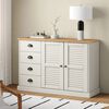 vidaXL Sideboard White Solid pine wood, engineered wood, metal Medium