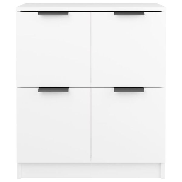 vidaXL Sideboard Set of 2 White Engineered wood Medium Sideboard