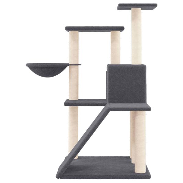 vidaXL Cat Tree Dark Grey Engineered wood, plush, sisal Cat Tree Other