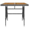 vidaXL Outdoor Dining Set Grey PE rattan, steel, solid acacia wood Medium