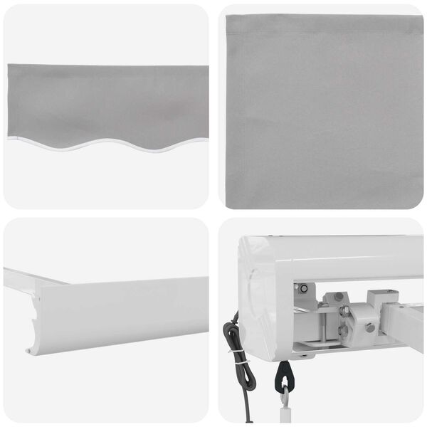 vidaXL Retractable Awning Light gray 137.80" x 98.43" Fabric, Metal