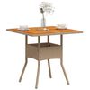 vidaXL Garden Table Beige PE rattan 31.5 x 31.5 in