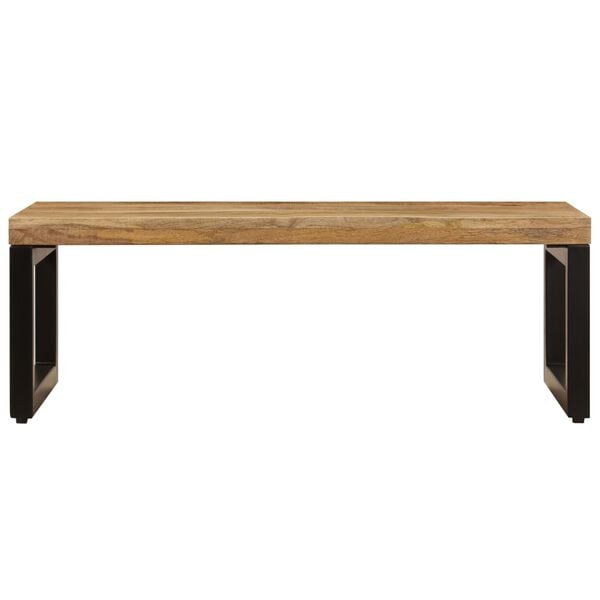 vidaXL Coffee Table Natural Mango Wood Finish Solid Mango Wood and Steel