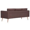 vidaXL Sofa Brown Polyester fabric, Wooden frame 3-seater