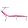 vidaXL Sun Lounger Folding 2-person 2 pcs Pink 58 x 188 x 77cm fabric