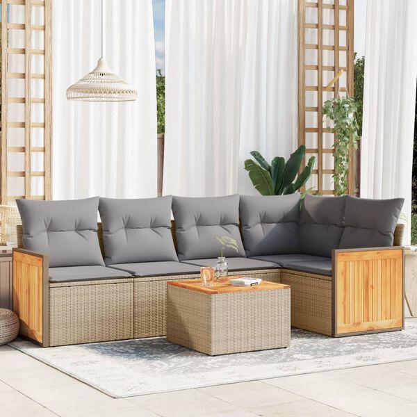 vidaXL Garden Sofa Set Beige