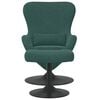 vidaXL Egg Chair with Footstool Dark Green 24.80 x 28.74 x 35.43 in