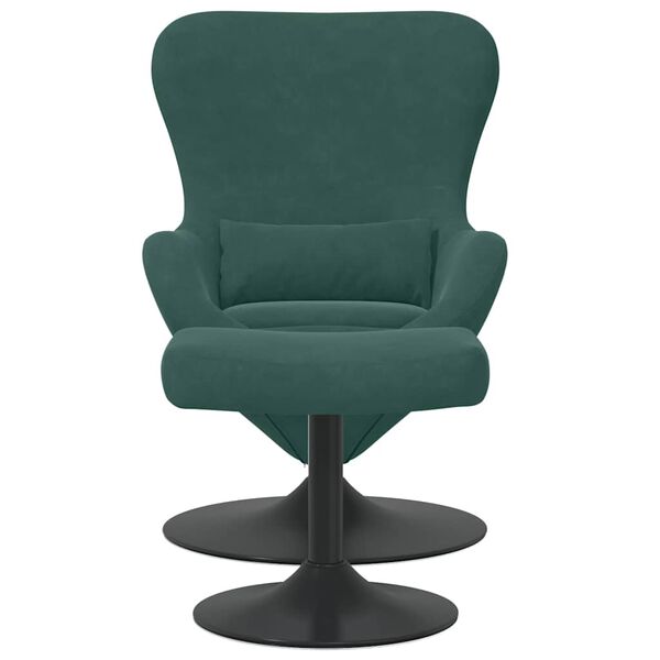 vidaXL Egg Chair with Footstool Dark Green 24.80 x 28.74 x 35.43 in