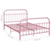 vidaXL Bed Frame Pink Metal Full Durable Bed Frame Rectangular
