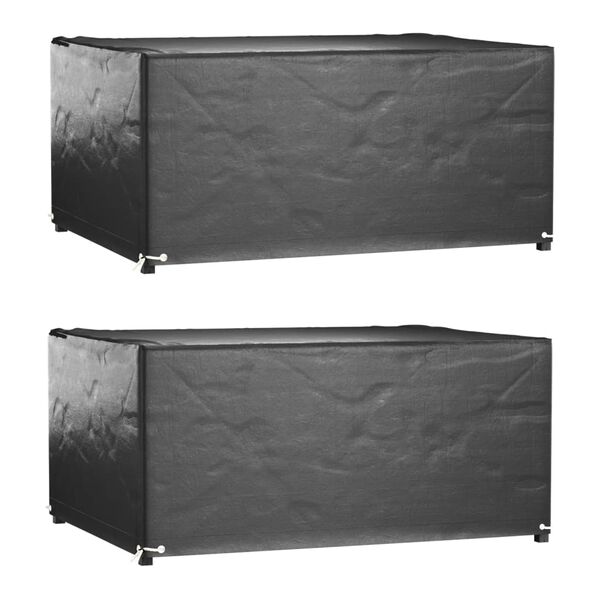 vidaXL Garden Furniture Cover Set of 2 Black Polyethylene, Aluminum