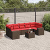 vidaXL 8 Piece Garden Sofa Set with Cushions Brown Poly Rattan