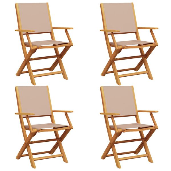 vidaXL Garden Chair Set of 4 Taupe